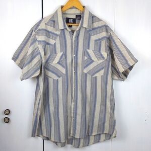 Rock Creek Ranch Men's Blue/White Striped Shirt Western Pearl Snap Cowboy Sz.2X